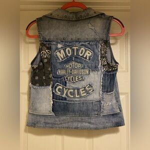 Harley Davidson Motorcycles Women’s Denim Jean Patch Vest